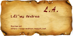 Lőwy Andrea névjegykártya